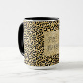 Black Gold Glitzer Leopard Print    Tasse (Vorderseite Links)