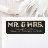 Black & Gold Glitzer Look Mr. & Mrs Labels (Insitu)