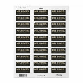 Black & Gold Glitzer Look Mr. & Mrs Labels (Vorne)