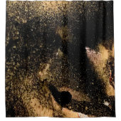 Black Gold Glitzer Marble Hübsch Elegante Luxus Duschvorhang (Vorderseite)