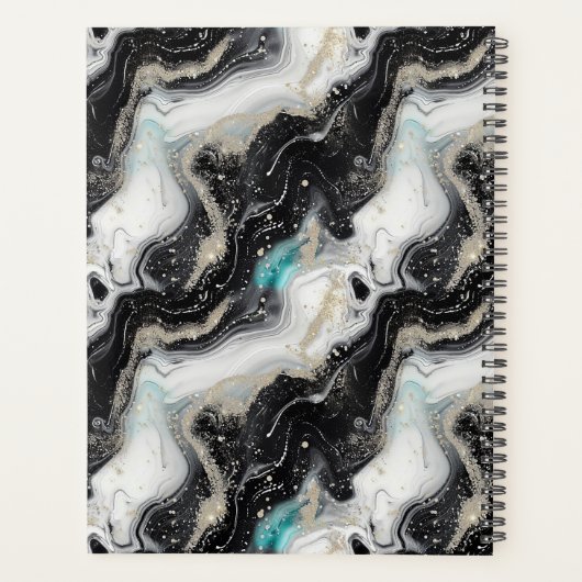 Black Gold Glitzer Marmor Modern Planer (Rückseite)