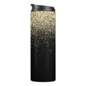 Black Gold Glitzer Monogram Girl Thermosbecher (Nach rechts gedreht)