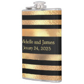 Black Gold Glitzer Monogram Wedding Flachmann (Links)