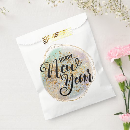 Black Gold Glitzer New Year Geschenktütchen (Versiegelt)