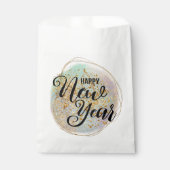 Black Gold Glitzer New Year Geschenktütchen (Vorderseite)