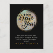 Black Gold Glitzer New Year Postkarte (Vorderseite)