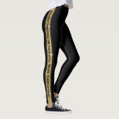 Black Gold Glitzer Personalisierter Leichtathletik Leggings (Rechts)