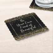 Black Gold Glitzer Schönes Zitat Untersetzer (angewinkelt)