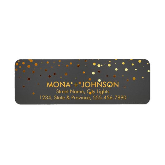 Black Gold Glitzer Sparkle Confetti Dots Modern (Vorne)