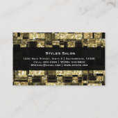 Black & Gold Glitzer Squares Chic Business Card Visitenkarte (Rückseite)