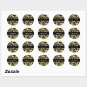 Black & Gold Glitzer Squares Chic Fevor Sticker (Blatt)