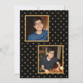 Black & Gold Glitzer & Stars 2 Foto Grad Party Einladung (Rückseite)