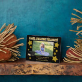 Black & Gold Glitzer Stars Gratulationsstudium Fotoplatte (Seite)