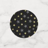 Black & Gold Glitzer Stars Hollywood Party Konfetti (Klein Vorderseite)