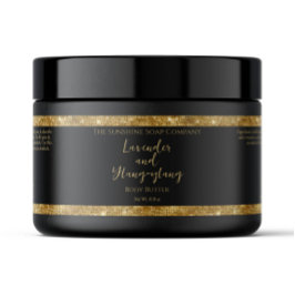 Black Gold Glitzer Wasserdichte Kosmetik Jar Label Wasserflaschenetikett