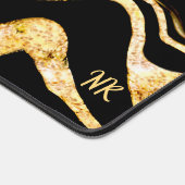 Black & Gold Glitzer Zebra Monogram hinzufügen Abs Schreibtischunterlage (Ecke)