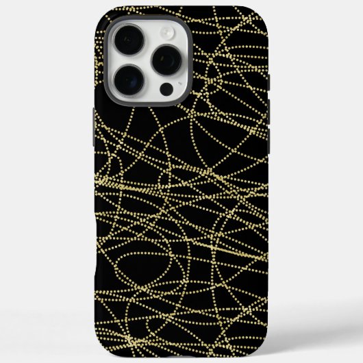 Black Gold Glitzy Abstrakt Case-Mate iPhone Hülle (Rückseite)