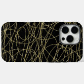 Black Gold Glitzy Abstrakt Case-Mate iPhone Hülle (Rückseite (Horizontal))