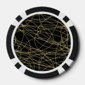 Black Gold Glitzy Abstrakt Pokerchips (Rückseite)