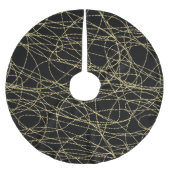 Black Gold Glitzy Abstrakte Weihnachten Polyester Weihnachtsbaumdecke (Vorderseite)