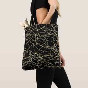 Black Gold Glitzy Abstrakte Weihnachten Tasche