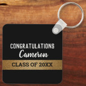 Black Gold Glückwunsch Class Abschluss Schlüsselanhänger (Rückseite)