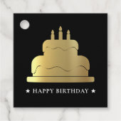 Black & Gold Glückwunsch Geburtstagskuchen von Geschenkanhänger (Vorderseite)