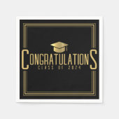 Black & Gold Glückwunschklasse Abschluss Serviette (Vorderseite)