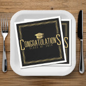 Black & Gold Glückwunschklasse Abschluss Serviette