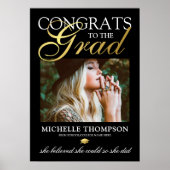 Black Gold Glückwunschs Graduate Poster (Vorne)