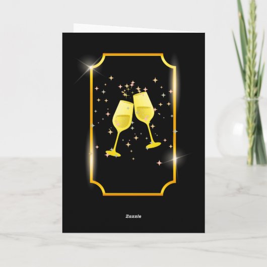 Black & Gold Glückwunschs Moderne Abschluss Studie Karte (Rückseite)