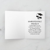 Black & Gold Glückwunschs Moderne Abschluss Studie Karte (Innenseite)