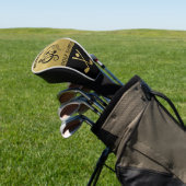 Black & Gold Golf Swings Personalisiert Headcover (In SItu)