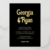 Black & Gold Gothic Halloween Wedding Foil Einladu Folieneinladung (Vorderseite)