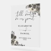 Black Gold Gothic Rose Blumenhochzeit Acrylschild (Winkel)