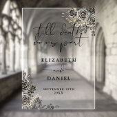 Black Gold Gothic Rose Blumenhochzeit Acrylschild