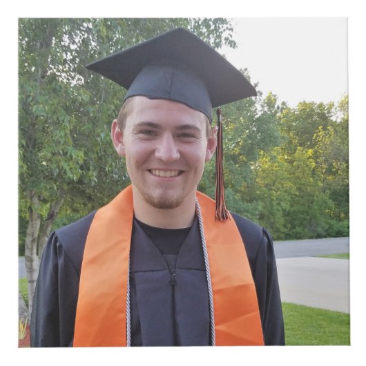 Black & Gold GRAD 4-Foto-Keepake Würfel (Vorderseite)