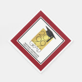 Black & Gold GRAD | Editable Red | Abschluss Serviette (Ecke)