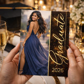 Black Gold Grad Glow Einladung