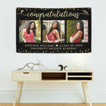 Black Gold Graduation 3 Foto Moderne Schrift Herze