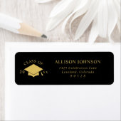 Black Gold Graduation Cap Return Address (Insitu)