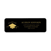 Black Gold Graduation Cap Return Address (Vorne)