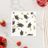 Black Gold Graduation Caps Stars Muster Serviette (Beispiel)