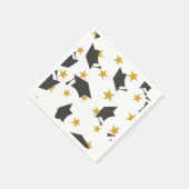 Black Gold Graduation Caps Stars Muster Serviette (Ecke)