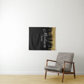 Black Gold Graduation Party Backdrop Class of 2023 Wandteppich (Beispiel (Horizontal))