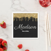 Black Gold Graduation Party Class of 2024 Paper Serviette (Beispiel)