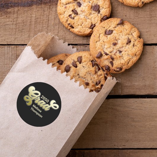 Black Gold Graduation Party für Custom Runder Aufkleber