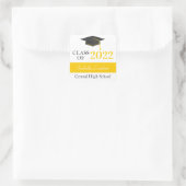 Black & Gold Graduation Party Gunst Labels Quadratischer Aufkleber (Tasche)
