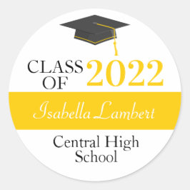 Black & Gold Graduation Party Gunst Sticker