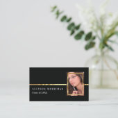 Black | Gold Graduation Photo Insert Name Cards Telefonnummerkarte (Stehend Vorderseite)